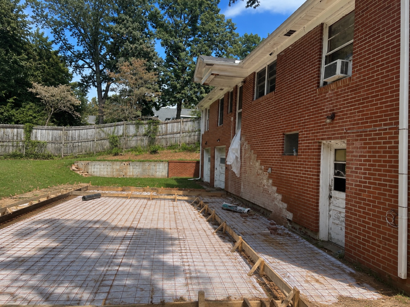 Foundation slab and rebar — Tectonic Developments active site, Atlanta GA
